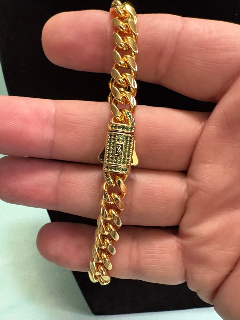 Gold-Tone Cuban Link Bracelet for Men